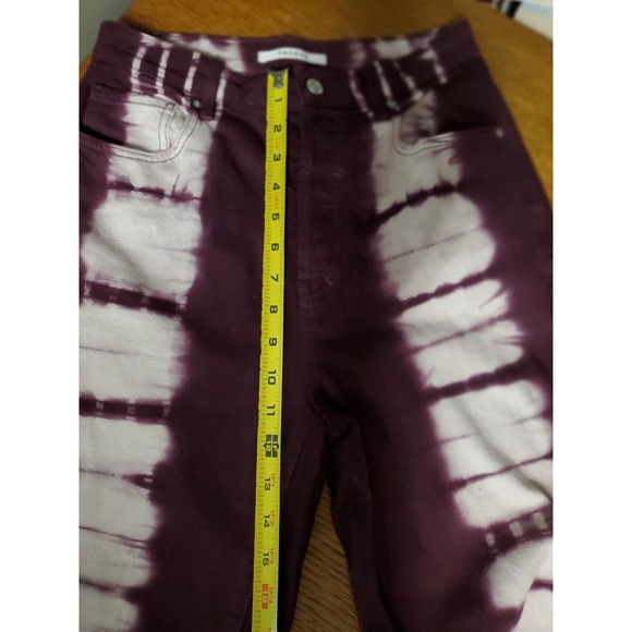 Pacsun 26 High Rise Straight Jeans Tie Dye Raw Hems Button Fly Eco Raspberry - Picture 11 of 13